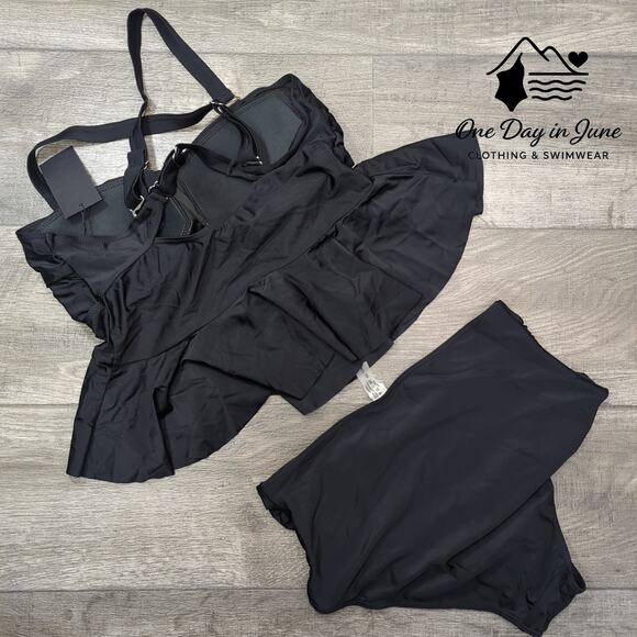 Daci High Waist Cross Front Ruffle Bikini Swimsuit Size 12W - Picture 6 of 6